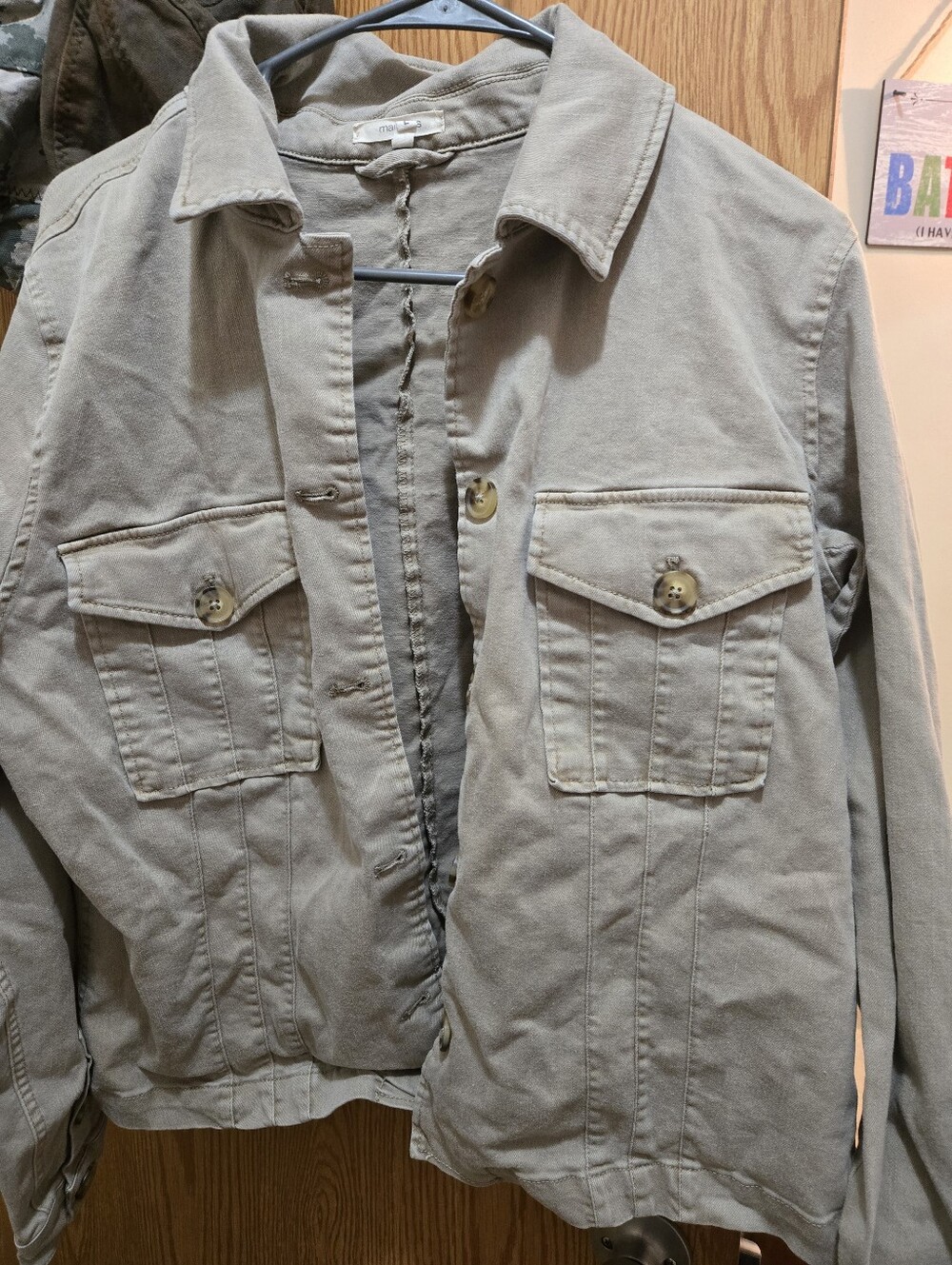 Maurices Light Gray Military-Style Field Jacket